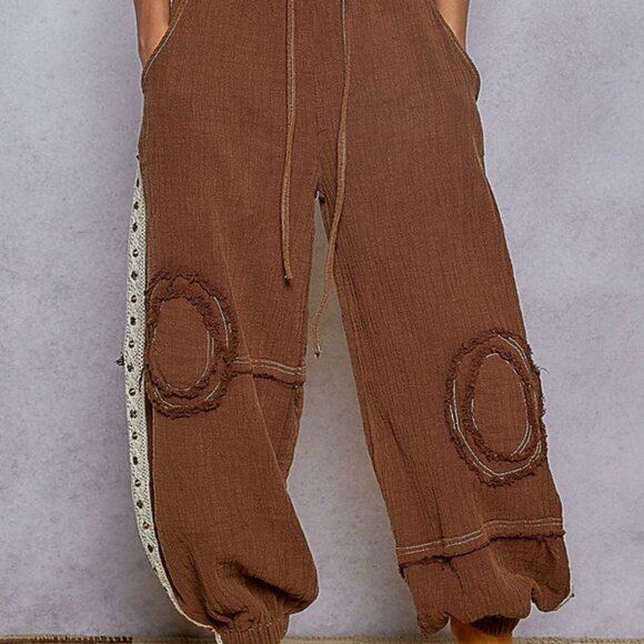 Vintage Washing Double Gauze Stud Detail Hoodie Jacket & Bottoms - Picture 5 of 5